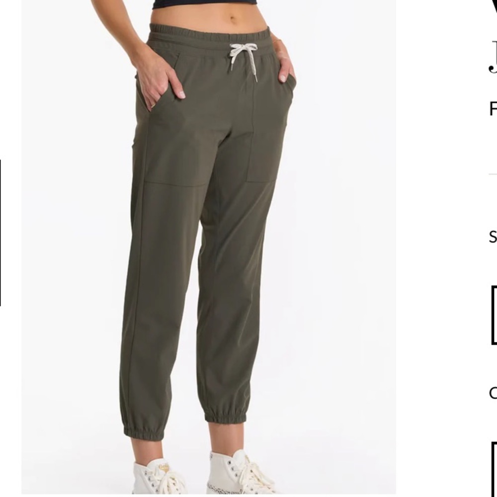 VUORI MILES JOGGERS. Olive Green in Color- Large